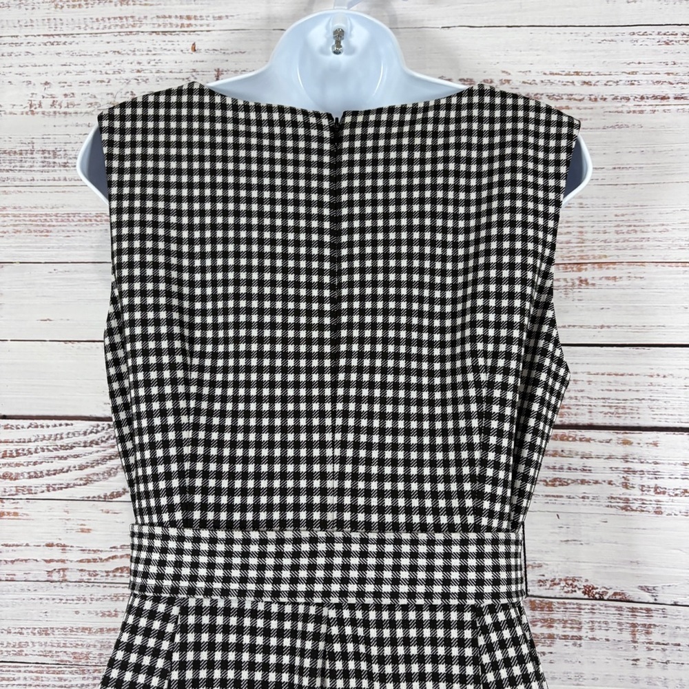 Calvin Klein Black Gingham Check Sleeveless Fit & Flare Dress - Picture 7 of 15